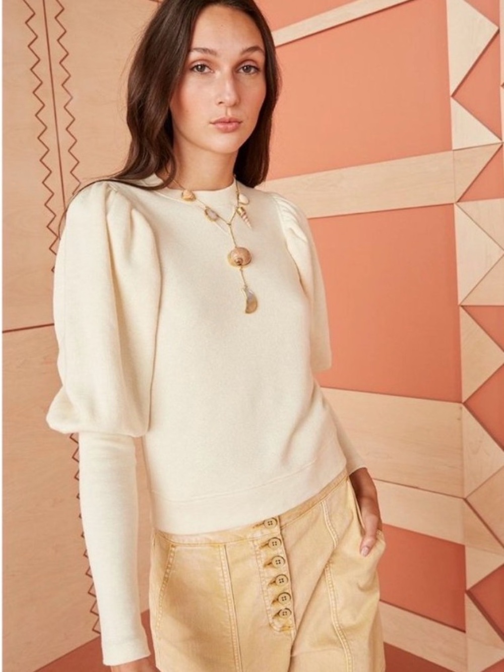 ULLA JOHNSON PHILO PULLOVER- Soft Cream